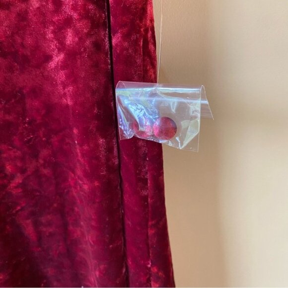 Modcloth Crushed Red Velvet Mini Dress - Size Medium - Picture 5 of 12